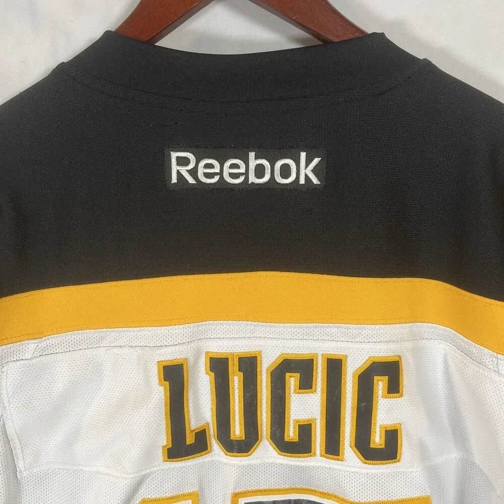 Reebok NHL Hockey Jersey Boston Bruins Milan Lucic #17 White/Black/Gold Size XL